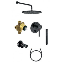 Душевой комплект Kludi Bozz 387363976 С ВНУТРЕННЕЙ ЧАСТЬЮ, черный матовый