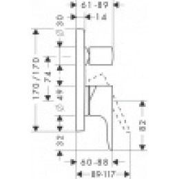 34425140 AXOR Citterio M Смеситель для ванны, однорычажный, скрытого монтажа, шлифованная бронза