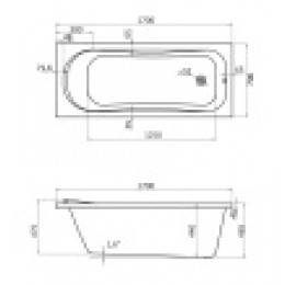 ТЕНЕРИФЕ ванна акриловая прямоугольная 170х70 белая