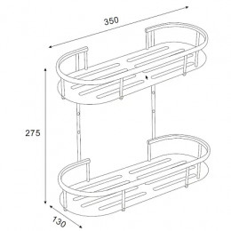 AZ-837-2 Полка двухэтажная, хром