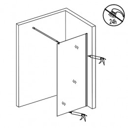 Душевая перегородка Walk-in CS-W04B-70 70x200, 8 мм профиль черный матовый