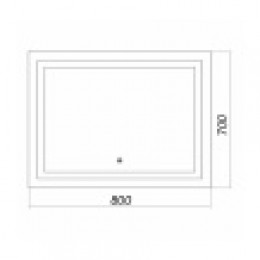 Стиль зеркало  800*700 с сенсором на подложке КВАДРАТНОЕ+подогрев