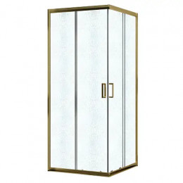 AZ-R06-100-BGL-CHC Душевое ограждение PARIS SQP-100х100х195-BGL-CHC, стекло шиншила  5 мм, профиль брашированное золото