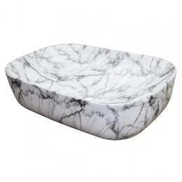 AZ-2143-P-M805  Раковина накладная. Размер: 610x410x145 дизайн под камень темный