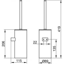 12769010101 Collection Moll Ершик для унитаза (хром/антрацит)