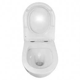 PRO ( круглый)подвесной безободковый унитаз в комплекте с сидением микролифт скрытая система смыва  490*370*360 мм