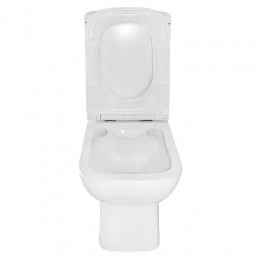 Azario VARO напольный безободковый унитаз в комплекте с сидением ДЮРОПЛАСТ. Размер 615x365x805 мм (2 места)