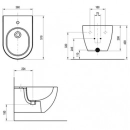 Биде подвесное Uni Chrome белое