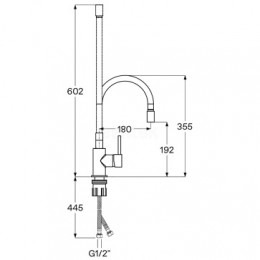 Смеситель Тесио для кухни с гибким изливом, черный матовый