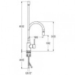 Смеситель Тесио для кухни с гибким изливом, черный матовый