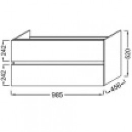 EB2383-J5 TOLBIAC Тумба подвесная, 100 см, 2 ящика, Белый лак глянец