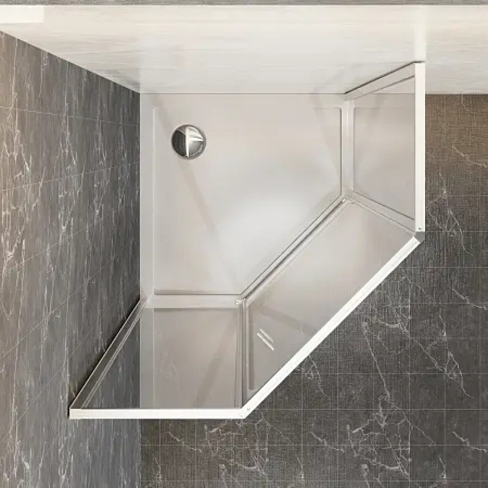 AZ-21C-90-MGR-CL Душевое ограждение SAKURA DIA-90х90х195-MGR-CL, прозрачное стекло 6 мм, профиль матовый графит