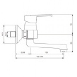 BA250AA UNO Настенный смеситель для умывальника, монтаж на стандартных эксцентриках
