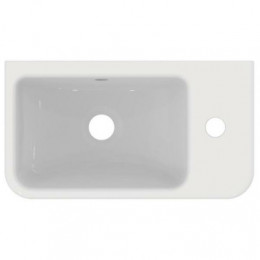 Ideal Standard i.life S раковина для рук 45x25 см, правая версия, с отверстием под смеситель, с отверстием перелива, с крепежом TT0299729, для монтажа