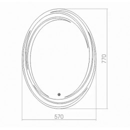 AZARIO зеркало Нормандия 570*770 (круглое) сенсор выкл