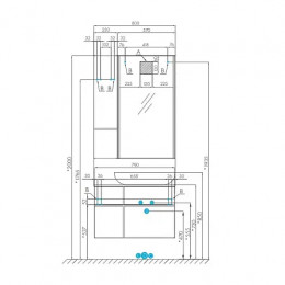 Мишель 23 Модуль для зеркала Дуб Руст/Фьорд