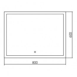 AZARIO зеркало Гуверт 800*600 сенсор выкл