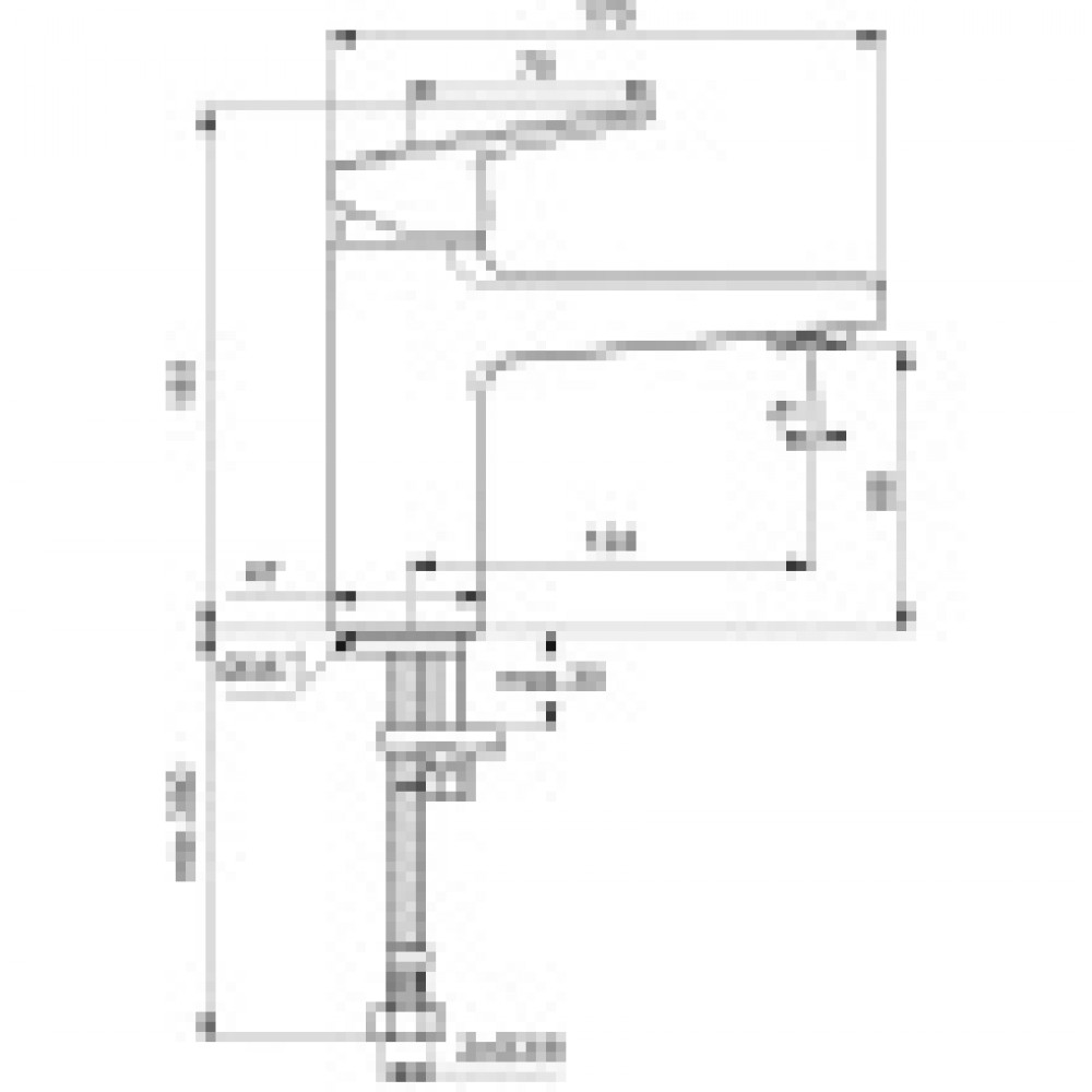 BD222AA CERAPLAN Смеситель для умывальника без донного клапана, система монтажа EASY-FIX (облегченный монтаж