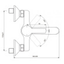 BA250AA UNO Настенный смеситель для умывальника, монтаж на стандартных эксцентриках