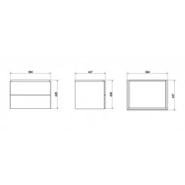 CITY Тумба п/рак. подвесная: для CITY 60, серый, Сорт1 X