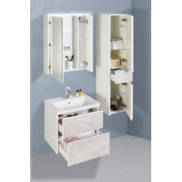 RONDA Шкаф-колонна левый, бетон/белый матовый