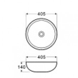 AZ-3216 SP Раковина накладная. Размер 405*405*140 мм