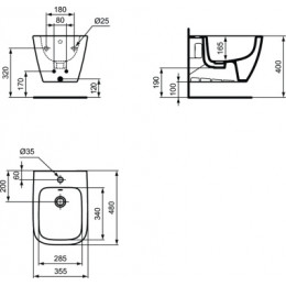 T520101 Ideal Standard i.life S Угловой бачок для унитаза, нижняя подводка, 4,5/3 л