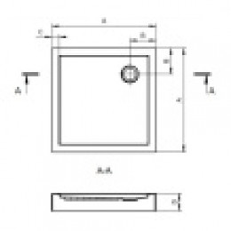ПАЛЕРМО Поддон акриловый квадрат 90Х90 белый