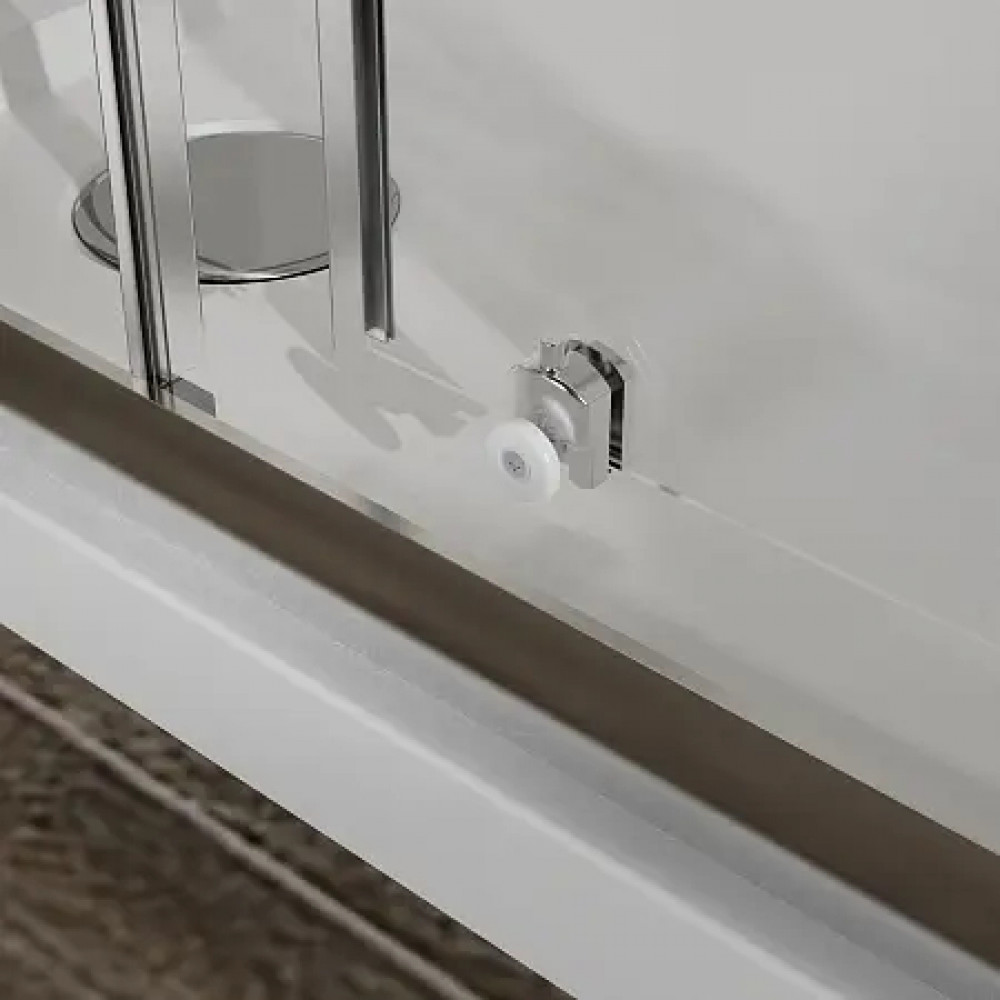 AZ-R06-100-BGL-CHC Душевое ограждение PARIS SQP-100х100х195-BGL-CHC, стекло шиншила  5 мм, профиль брашированное золото