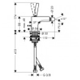 39210000 Axor Citterio Смеситель для биде 90, однорычажный, со сливным гарнитуром