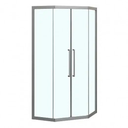 AZ-092K2-90-MGR-CL Душевое ограждение OSAKA DIA-TD-90х90х195-MGR-CL, прозрачное стекло 5 мм, профиль матовый графит, две двери сдвижные