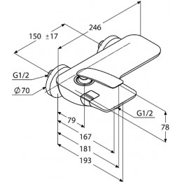 KLUDI BALANCE Однорычажный смеситель для ванны и душа, черный матовый/хром, арт. 524458775