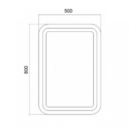 Стиль зеркало  500*800 с сенсором на подложке ОВАЛЬНОЕ