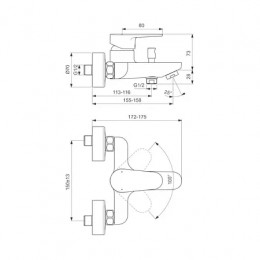 BC500XG CERAFINE O Настенный смеситель для ванны/душа