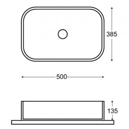 Раковина Azario, накладная, белая, 500*385*135 мм, AZ-2284
