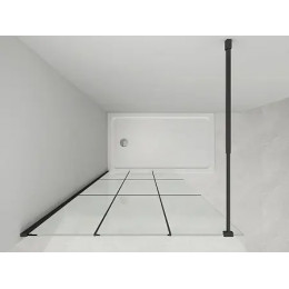 Душевая перегородка Walk-in, стекло лофт клетка CS-W02B-100 100x200, 8  мм, профиль черный матовый