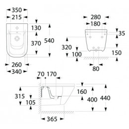 GAP Низ к биде подвесное со скрытым креплением