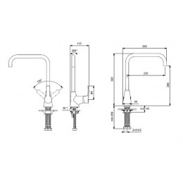 BA242AA UNO Смеситель для кухонной мойки