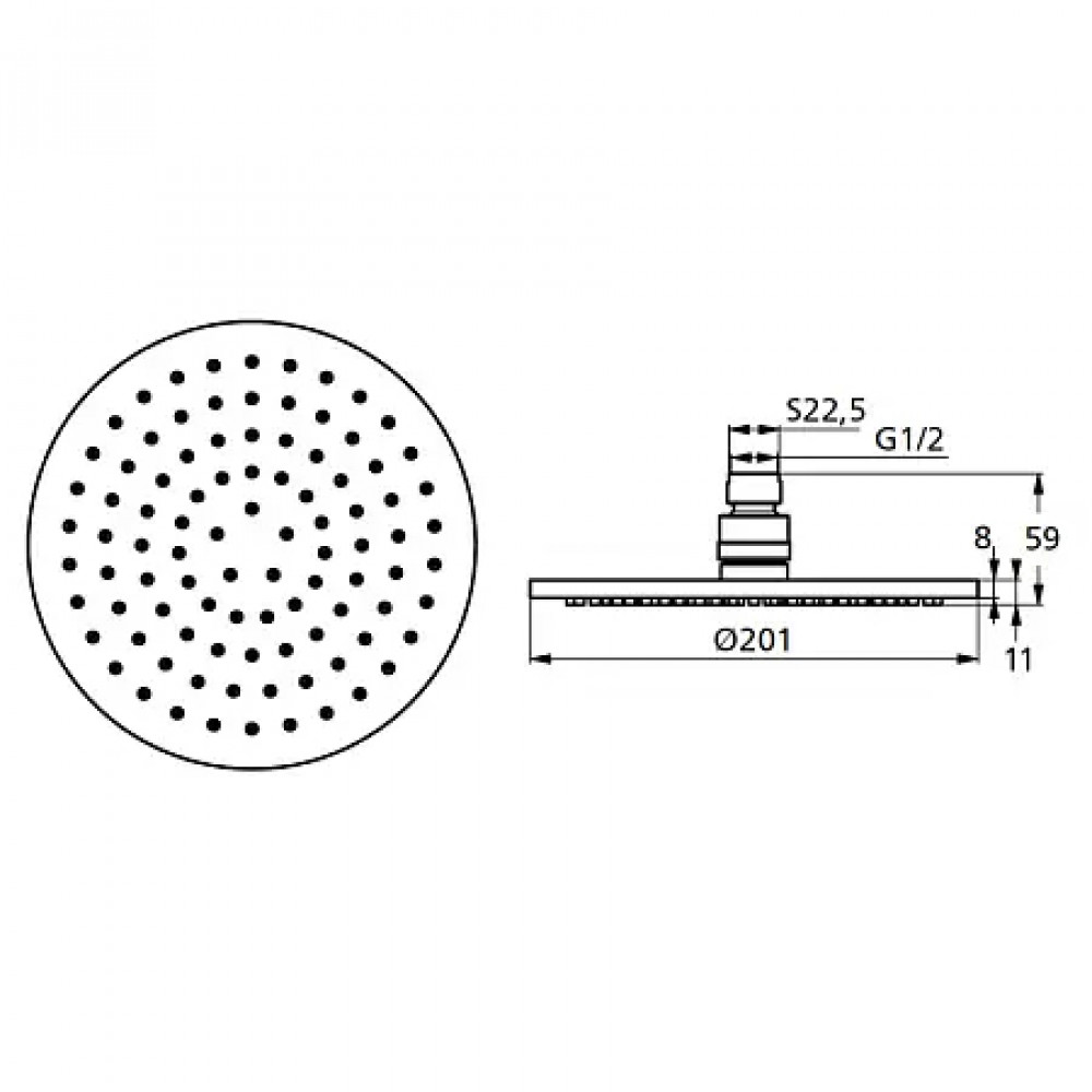 B9442AA IDEALRAIN SOFT M1 Верхний душ Ø200 мм, хром, металлический (латунь)