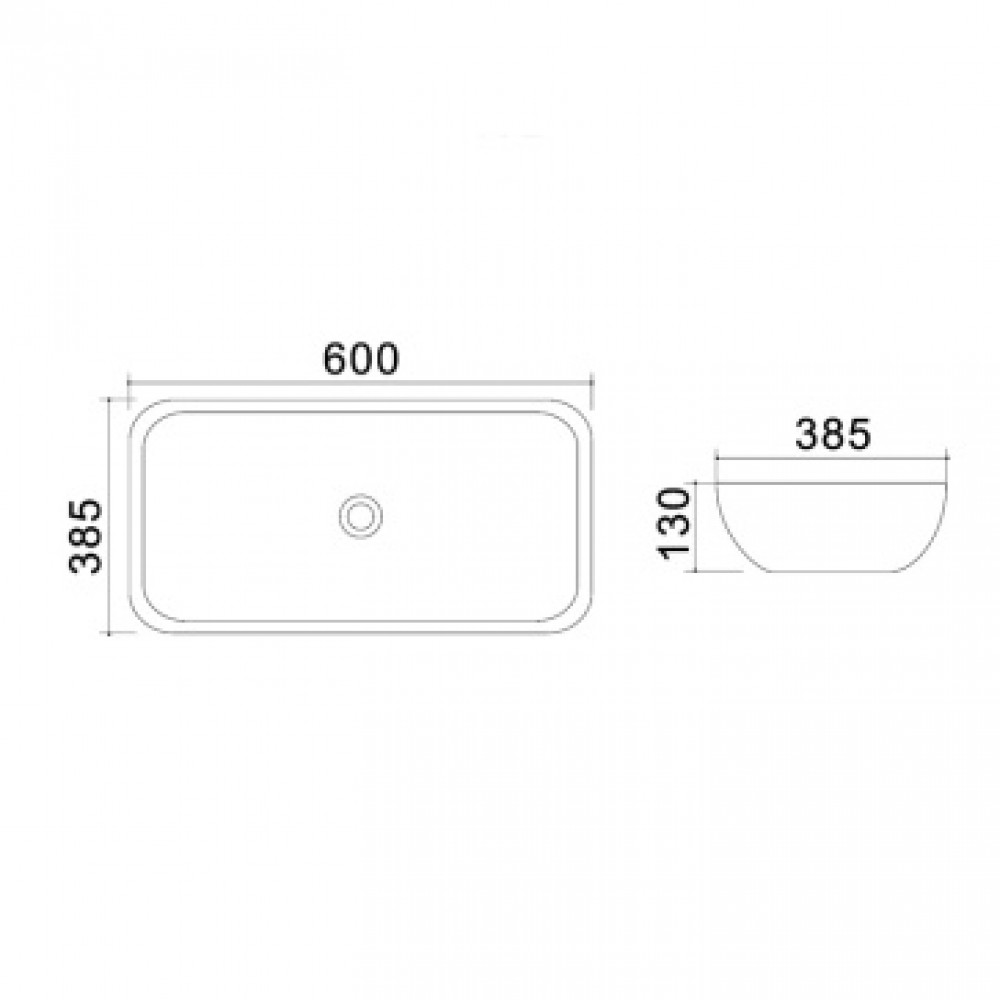 AZ-4959B Раковина накладная 60*38,5*13