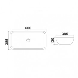 AZ-4959B Раковина накладная 60*38,5*13