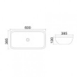 AZ-4959B Раковина накладная 60*38,5*13