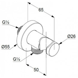 Соединение для шланга с настенным держателем для душа, черный матовый, арт. 6054739-00