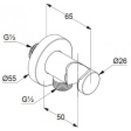 Соединение для шланга с настенным держателем для душа, черный матовый, арт. 6054739-00