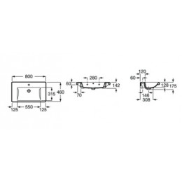 The GAP PLUS Раковина мебельная 800 мм, увеличенный бортик