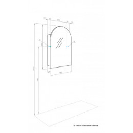 Санта-Барбара 60 Зеркальный шкаф правый графит