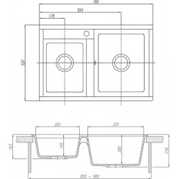 Кухонная Мойка Делия 78 DBL (Жемчуг)NEW