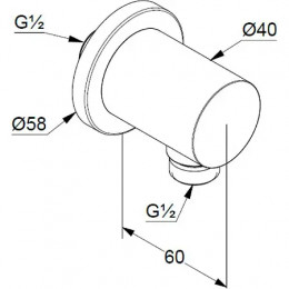 KLUDI NOVA FONTE Puristic соединение для шланга с защитой от обратного тока воды