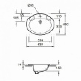 E1273-00 OVALE DESS Ovale раковина 63 см. белый