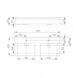 Сакура 1200 Раковина  две чаши белая